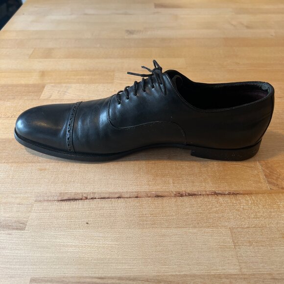 Men's GUCCI Cap Toe Black Leather Oxford - Size 9 - Picture 4 of 12